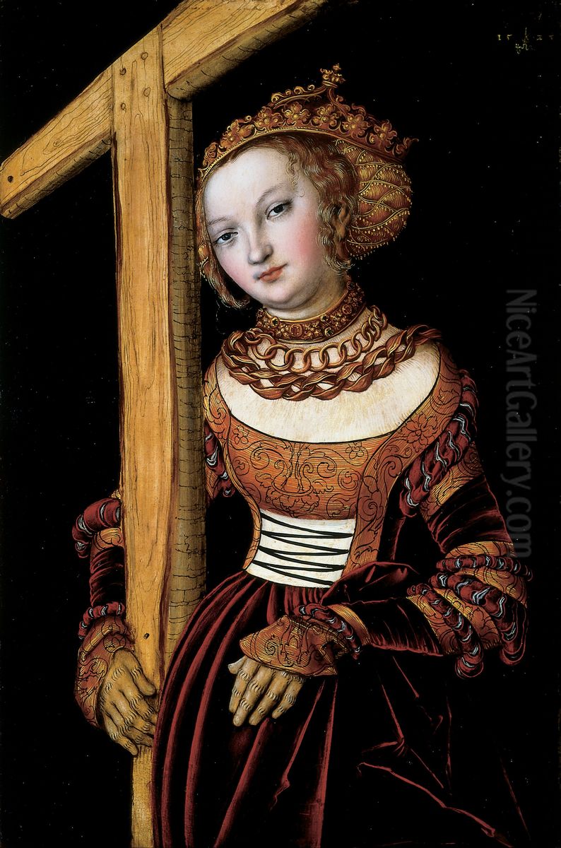 Saint Helena with the Cross Oil Painting by Lucas Cranach the Elder