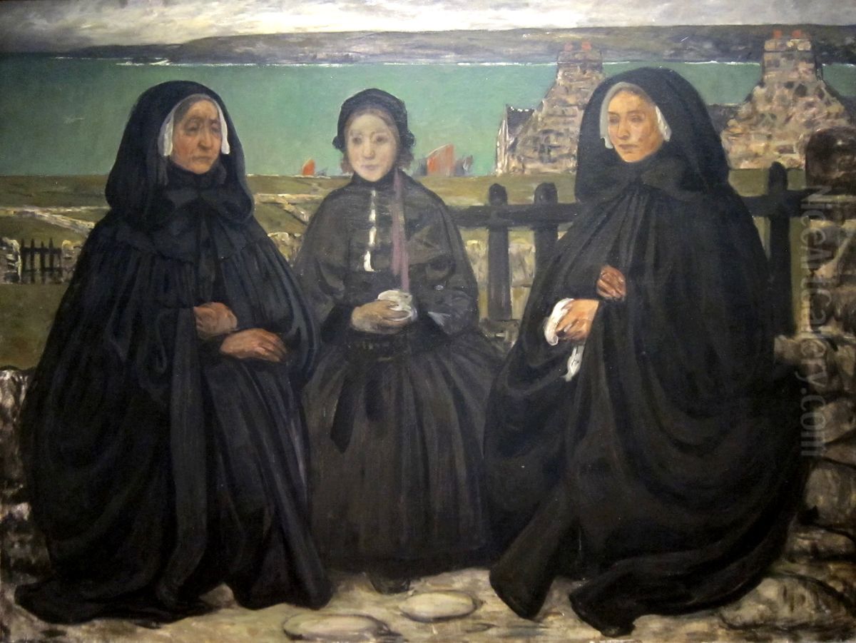 Mourning, Brittany Oil Painting by Charles Cottet