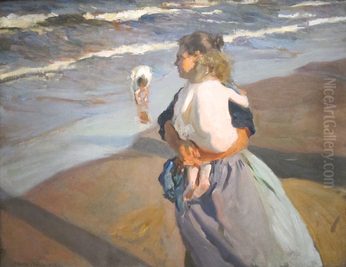 The Little Granddaughter Oil Painting by Joaquin Sorolla