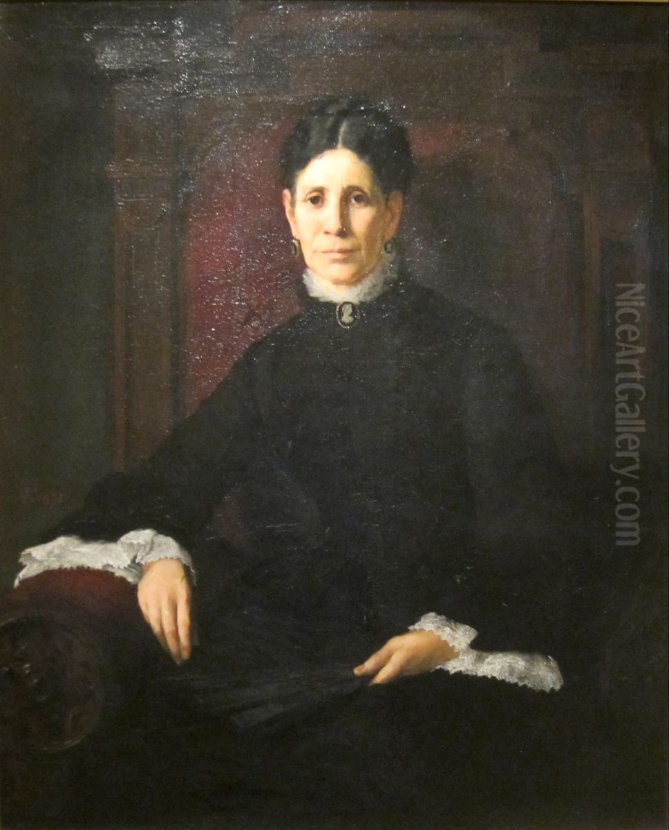 Frances Schillinger Hinkle Oil Painting by Frank Duveneck