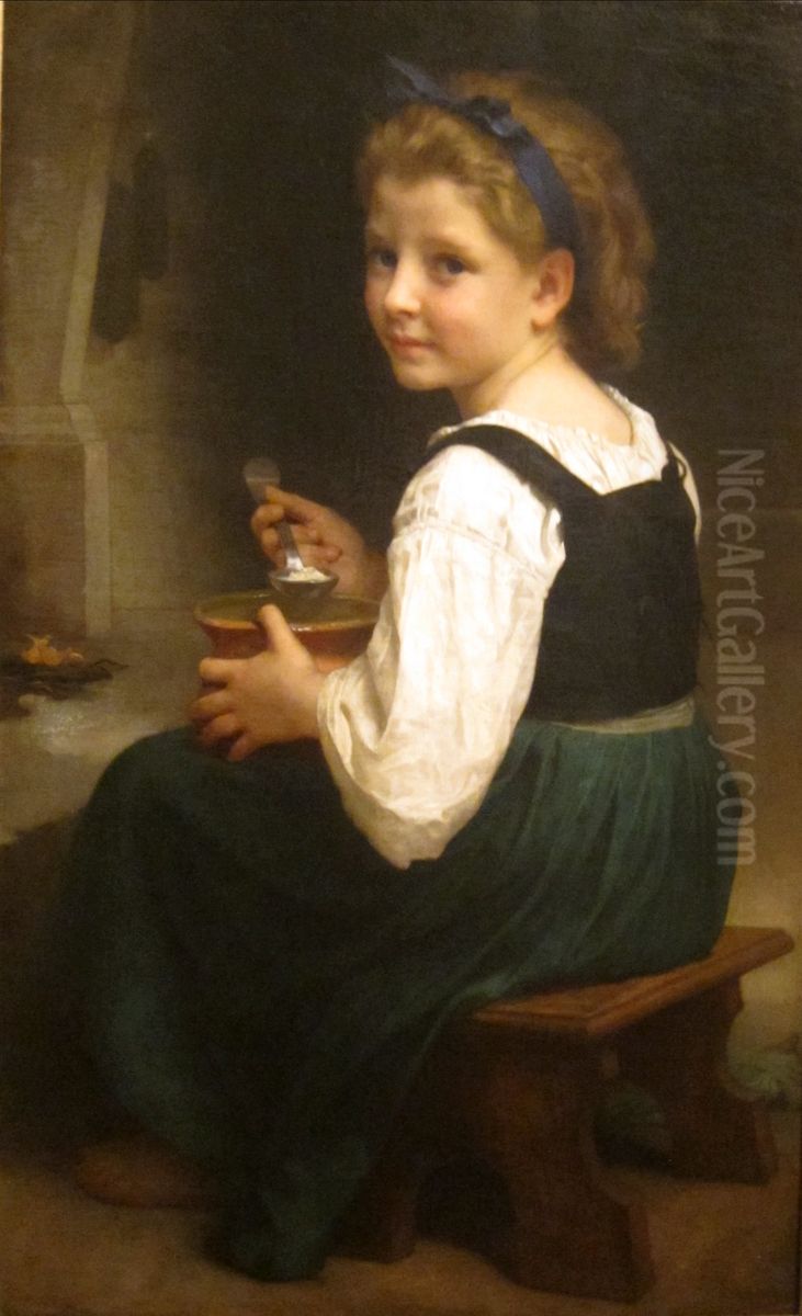 Girl Eating Porridge Oil Painting by William-Adolphe Bouguereau