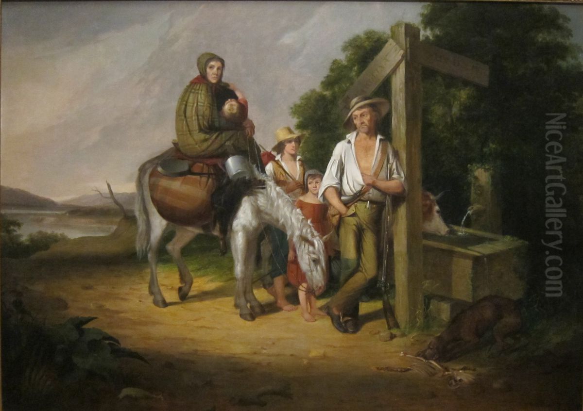 North Carolina Emigrants, Poor White Folk Oil Painting by James Henry Beard
