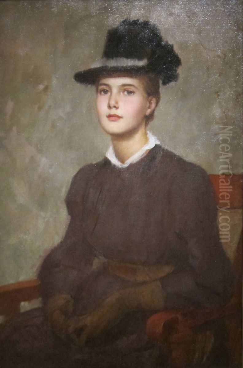 Portrait of Marie Danforth Page Oil Painting by Frank Duveneck