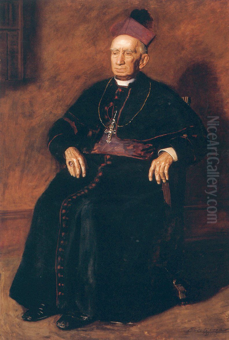 Archbishop William Henry Elder Oil Painting by Thomas Cowperthwait Eakins
