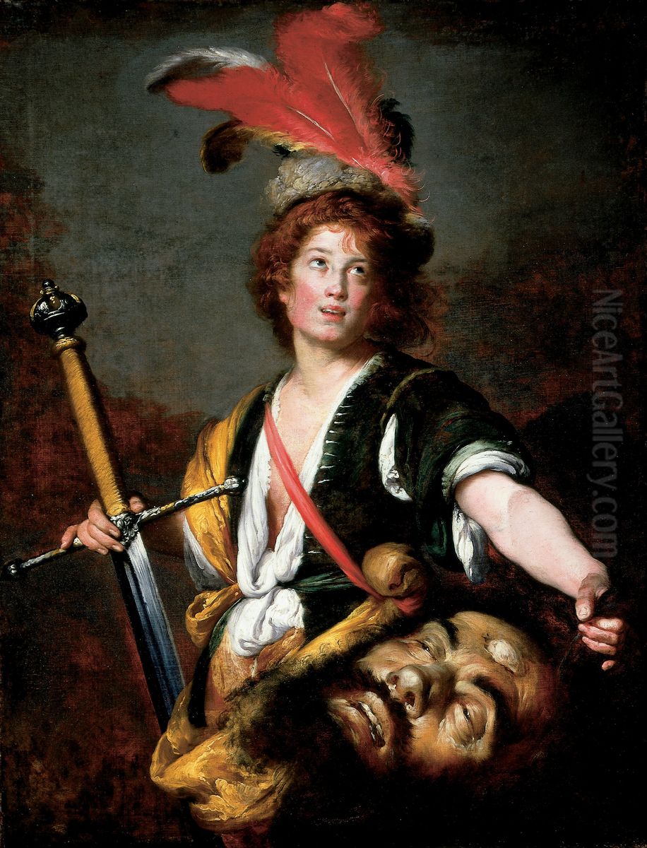David with the Head of Goliath Oil Painting by Bernardo Strozzi