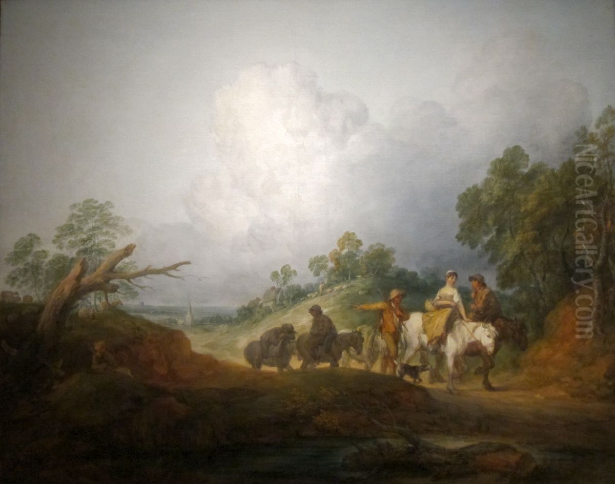 Returning From Market Oil Painting by Thomas Gainsborough