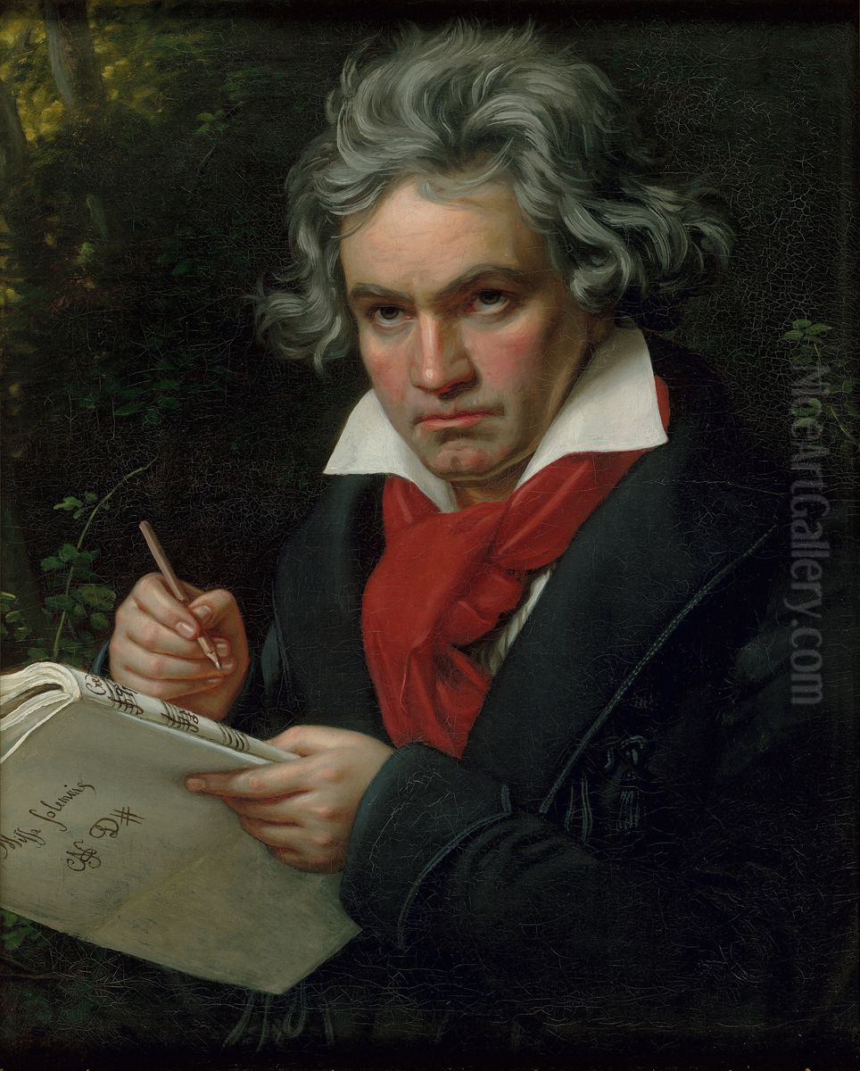 Beethoven mit dem Manuskript der Missa solemnis Oil Painting by Joseph Karl Stieler