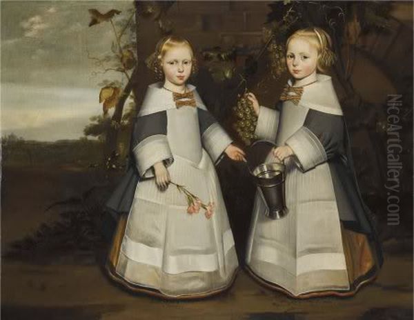 Two girls from Groningen Oil Painting by Jan de Stomme