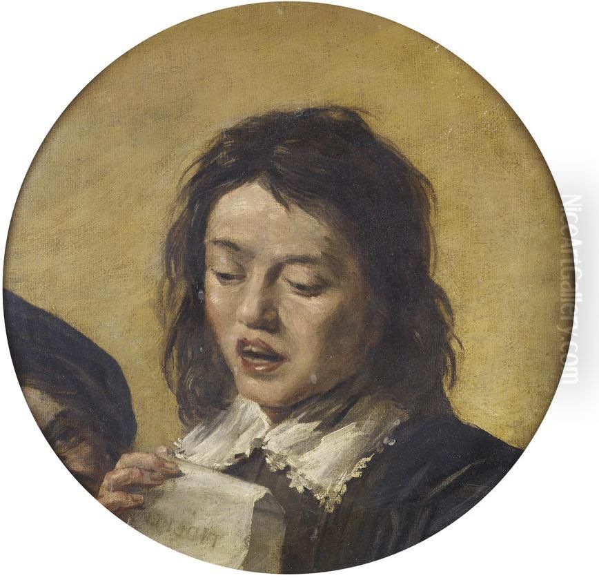 Portrait of a boy singing Oil Painting by Frans Hals