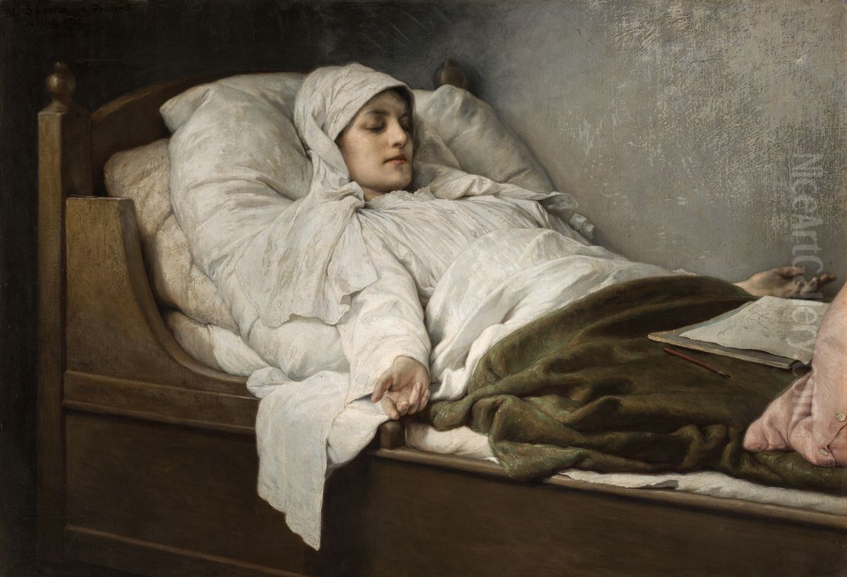 Die Seherin von Prevorst im Hochschlaf Oil Painting by Gabriel von Max