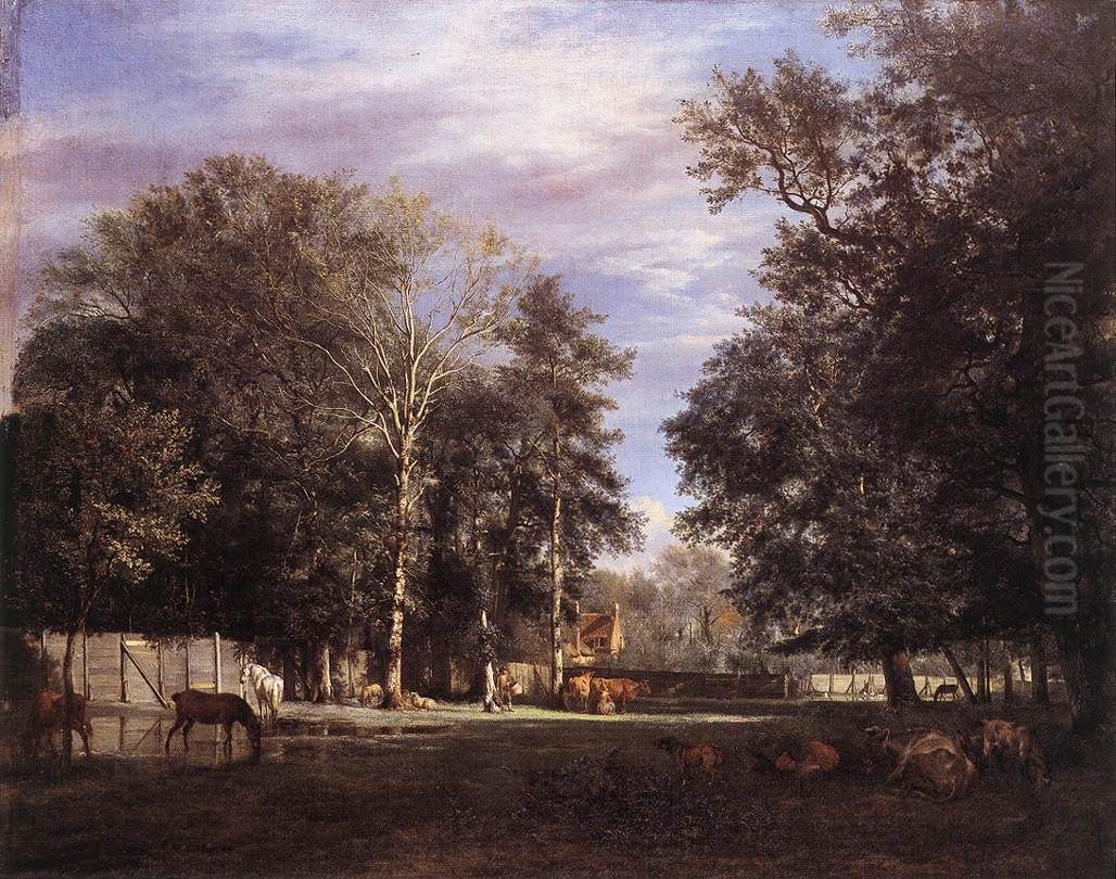 The Farm Oil Painting by Adriaen Van De Velde