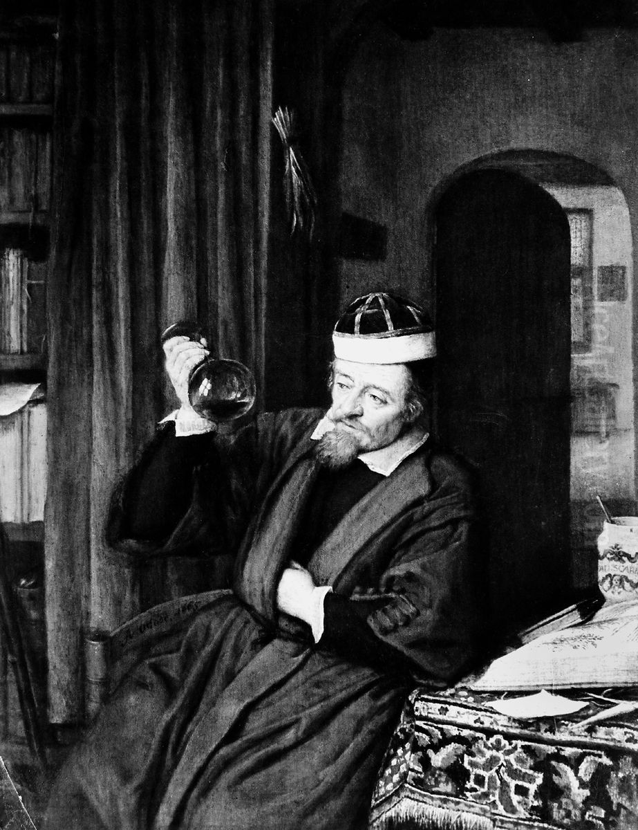 Physician examining his own urine and feeling his heart-beat Oil Painting by Adriaen van Ostade