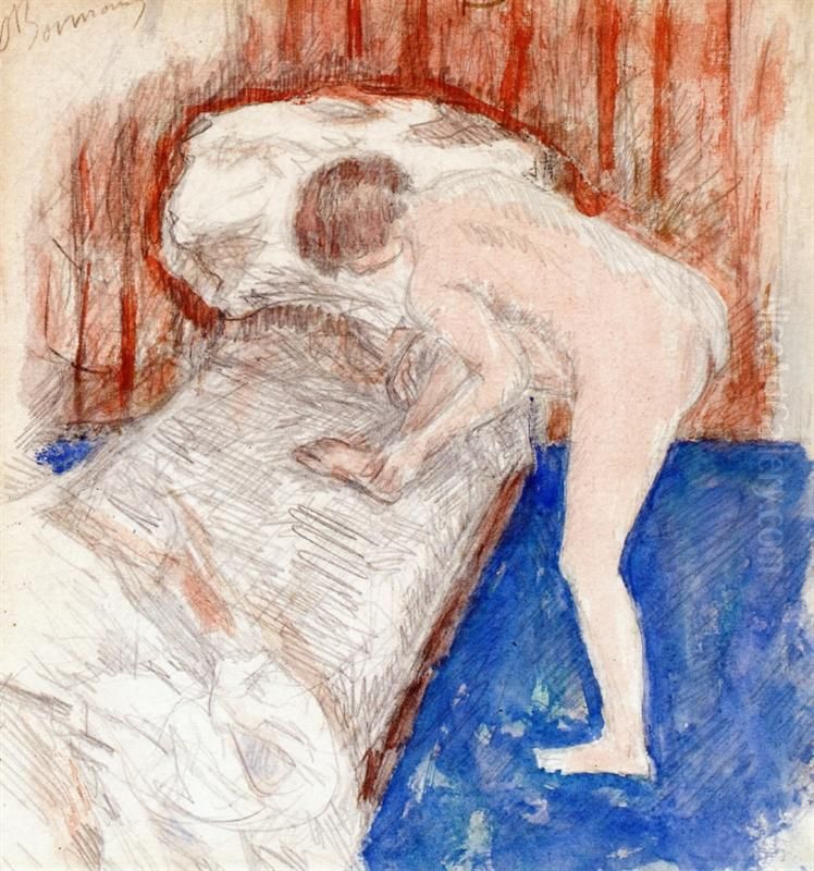 Nude in an Interior Oil Painting by Pierre Bonnard