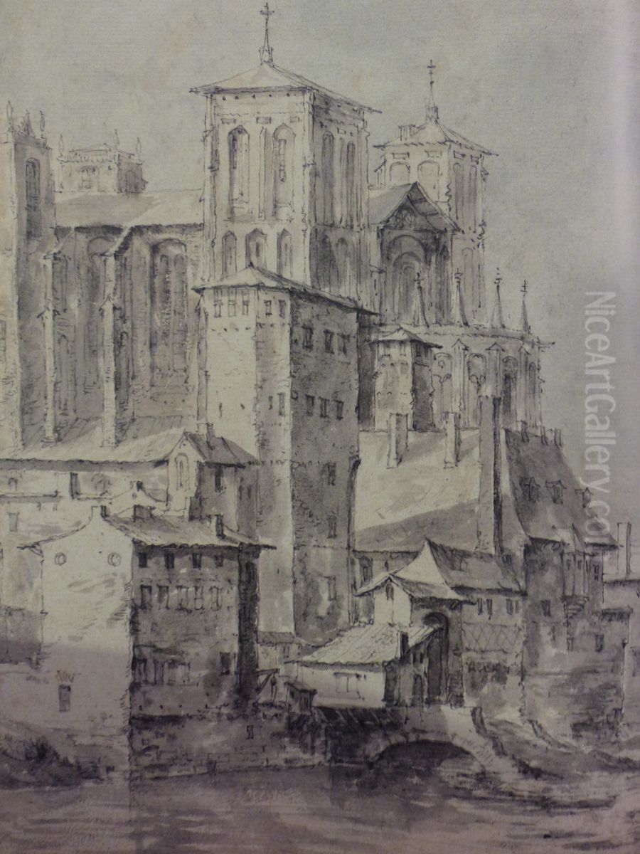Kathedraal van Lyon (Cathedral of Lyon - Cathedrale de Lyon) Oil Painting by Karel Dujardin