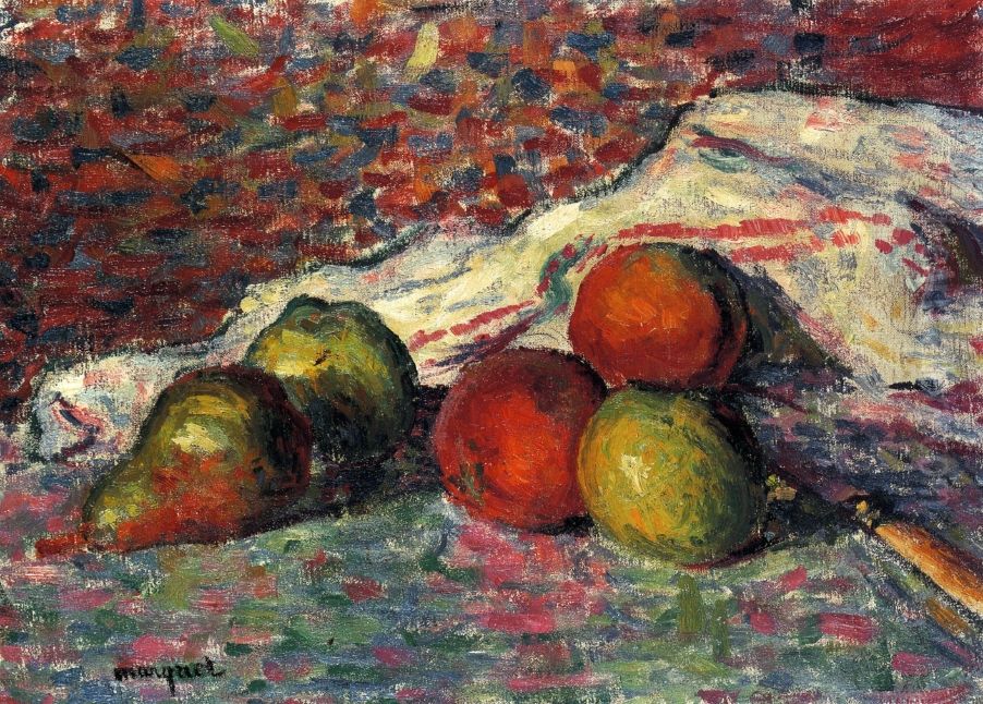 Fruit, Knife and Napkin Oil Painting by Albert Marquet