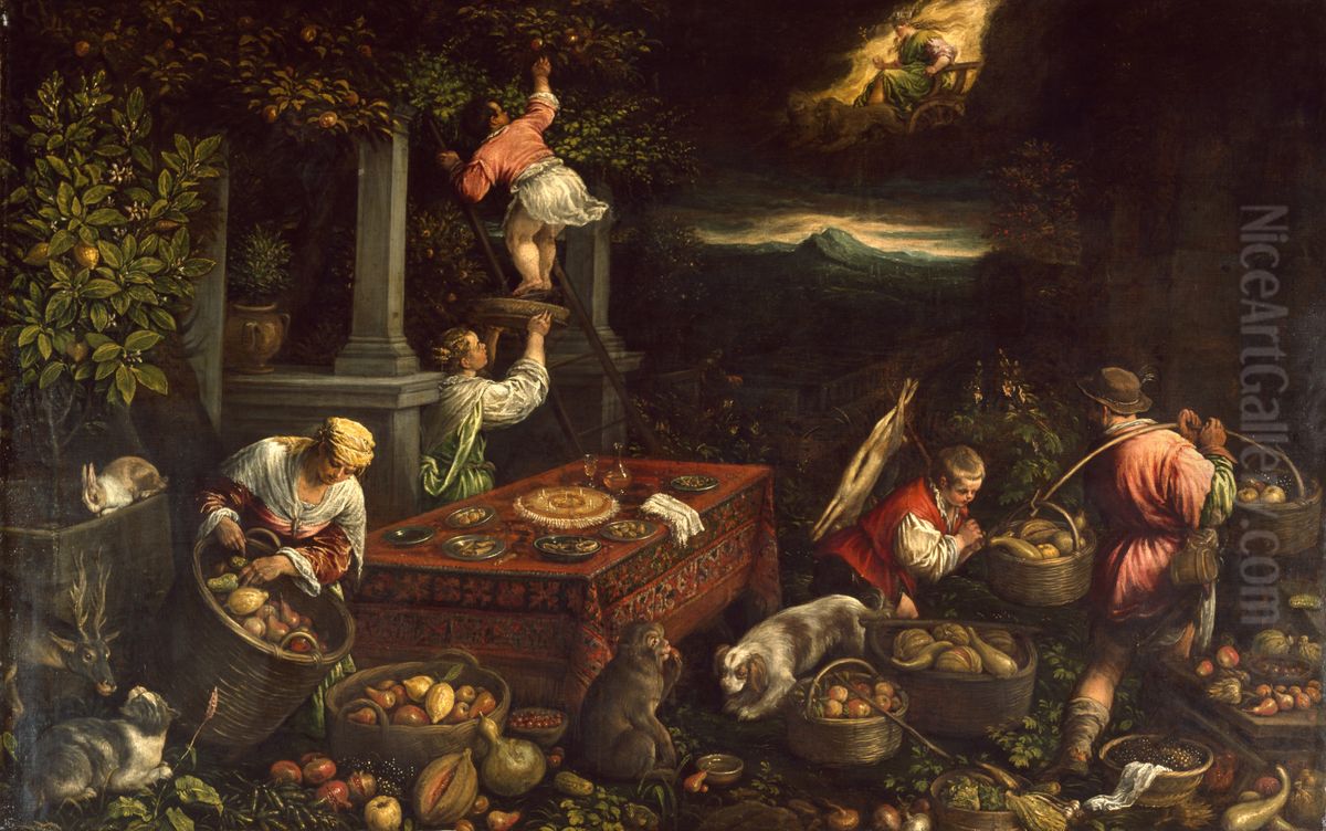 Allegory of the Element Earth Oil Painting by Leandro Bassano