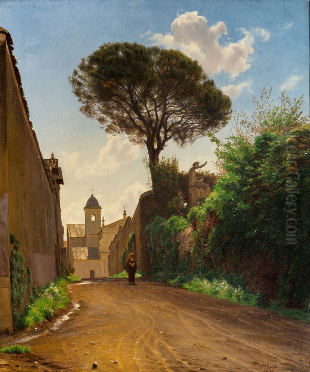 Via San Nicola di Tolentino i Rom Oil Painting by C. A. Kolle