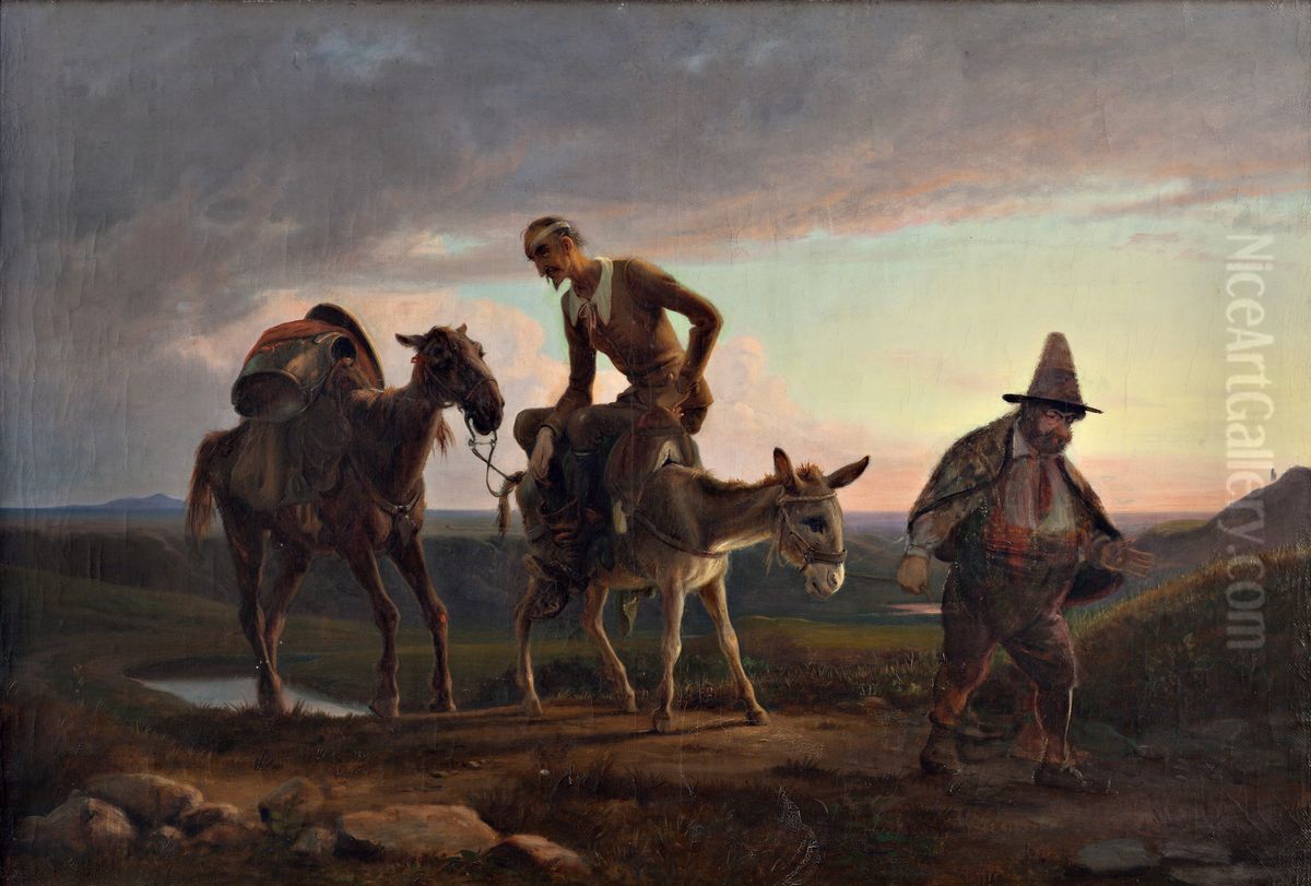 Don Quixotes forste hjemtog Oil Painting by Wilhelm Marstrand