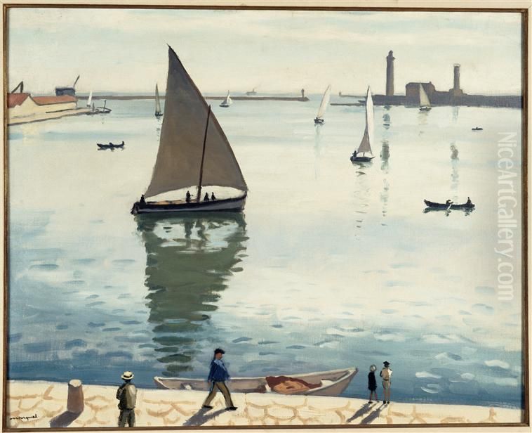 Sailboats in Sete Oil Painting by Albert Marquet