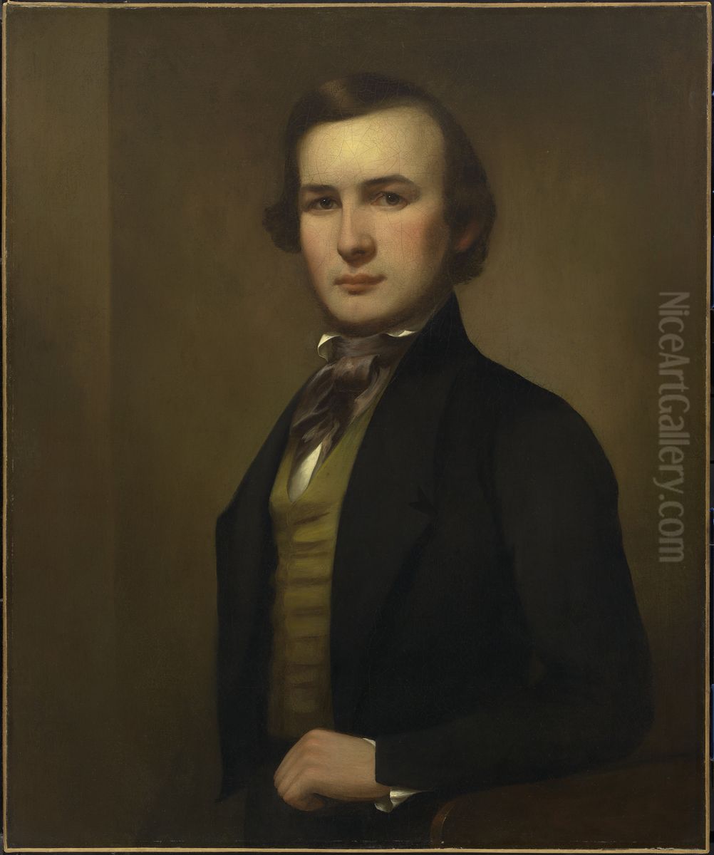 George Henry Durrie Self-Portrait Oil Painting by George Henry Durrie