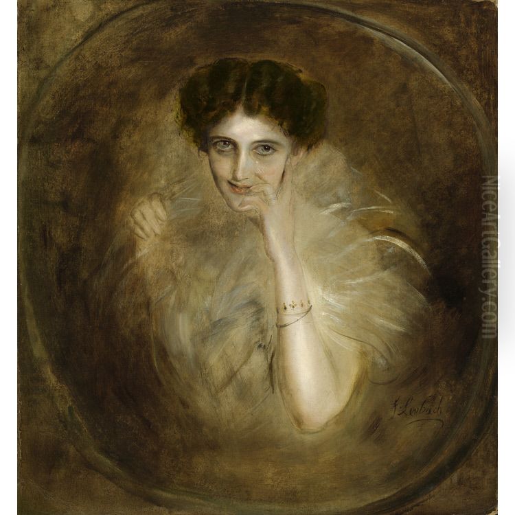 Lady Mary Victoria Leiter Curzon Oil Painting by Lenbach Franz Von