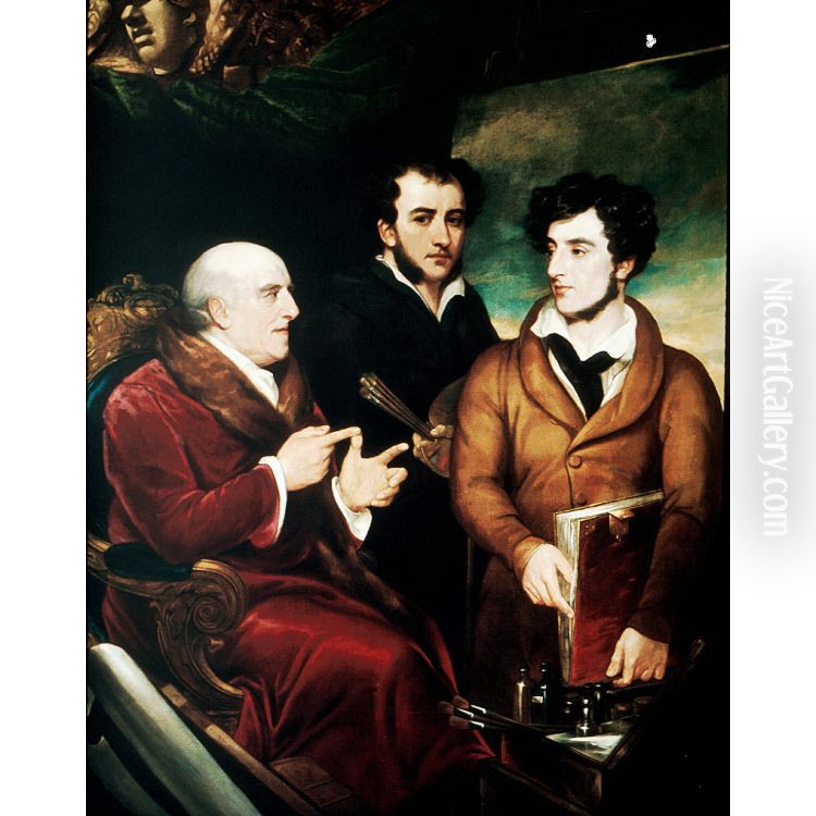 Benjamin West, Frank Wilkin and Henry Wilkin Oil Painting by Francis William Wilkin