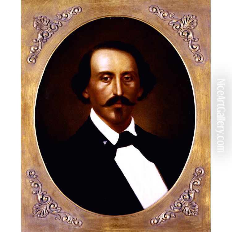 Carl Wimar Self-Portrait Oil Painting by Karl Ferdinand Wimar