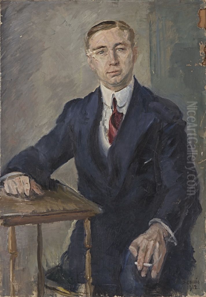 Herrenportrait Schmidt [Bildnis Rud. Johann Schmied] Oil Painting by Benno Berneis