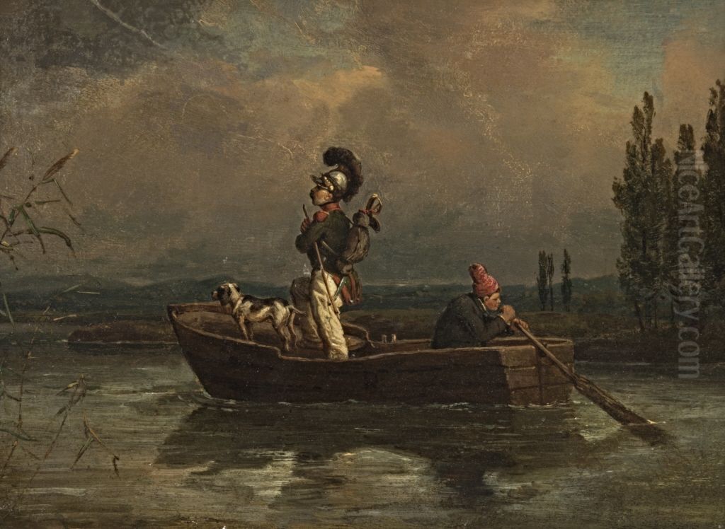 Uberfahrt Oil Painting by Theodor Hosemann