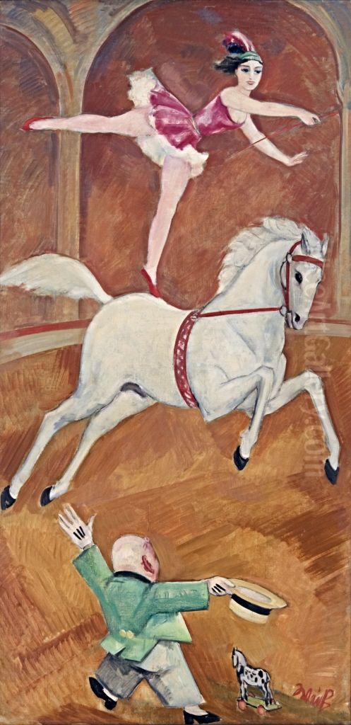 Zirkusreiterin mit Clown Oil Painting by Emil Rudolf Weiss