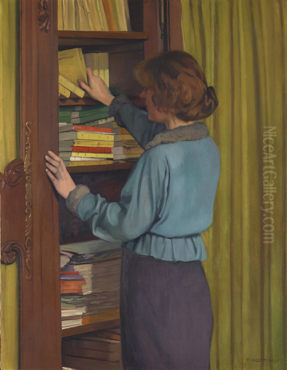 La bibliotheque Oil Painting by Felix Vallotton