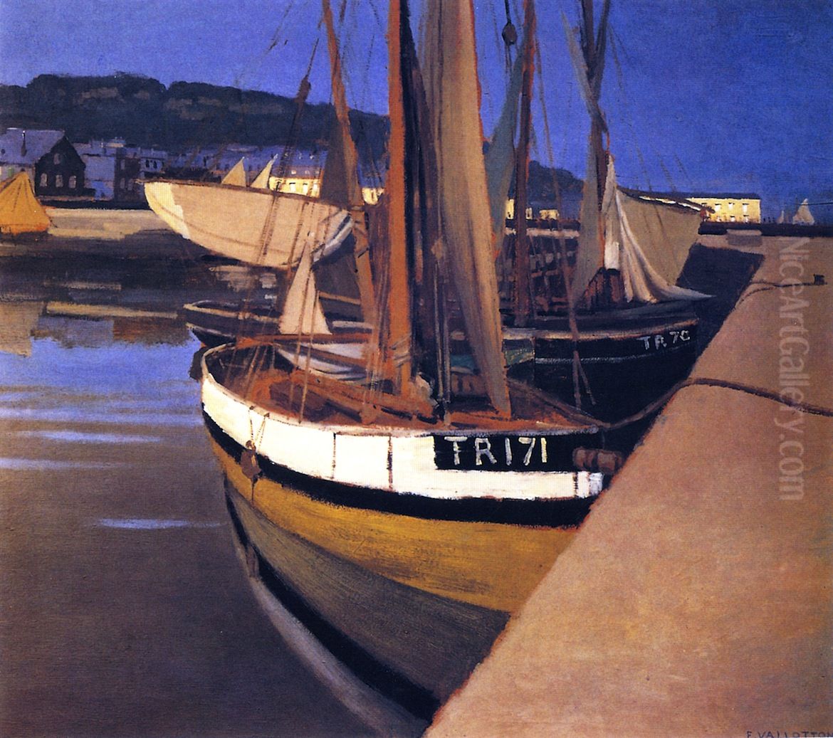 Un port Oil Painting by Felix Vallotton