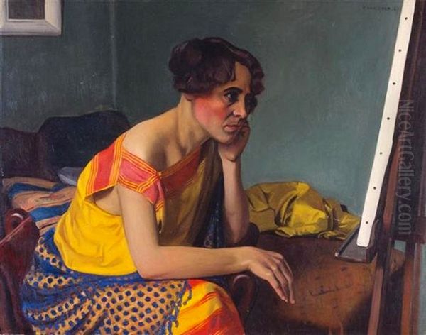 Femme au chevalet Oil Painting by Felix Vallotton