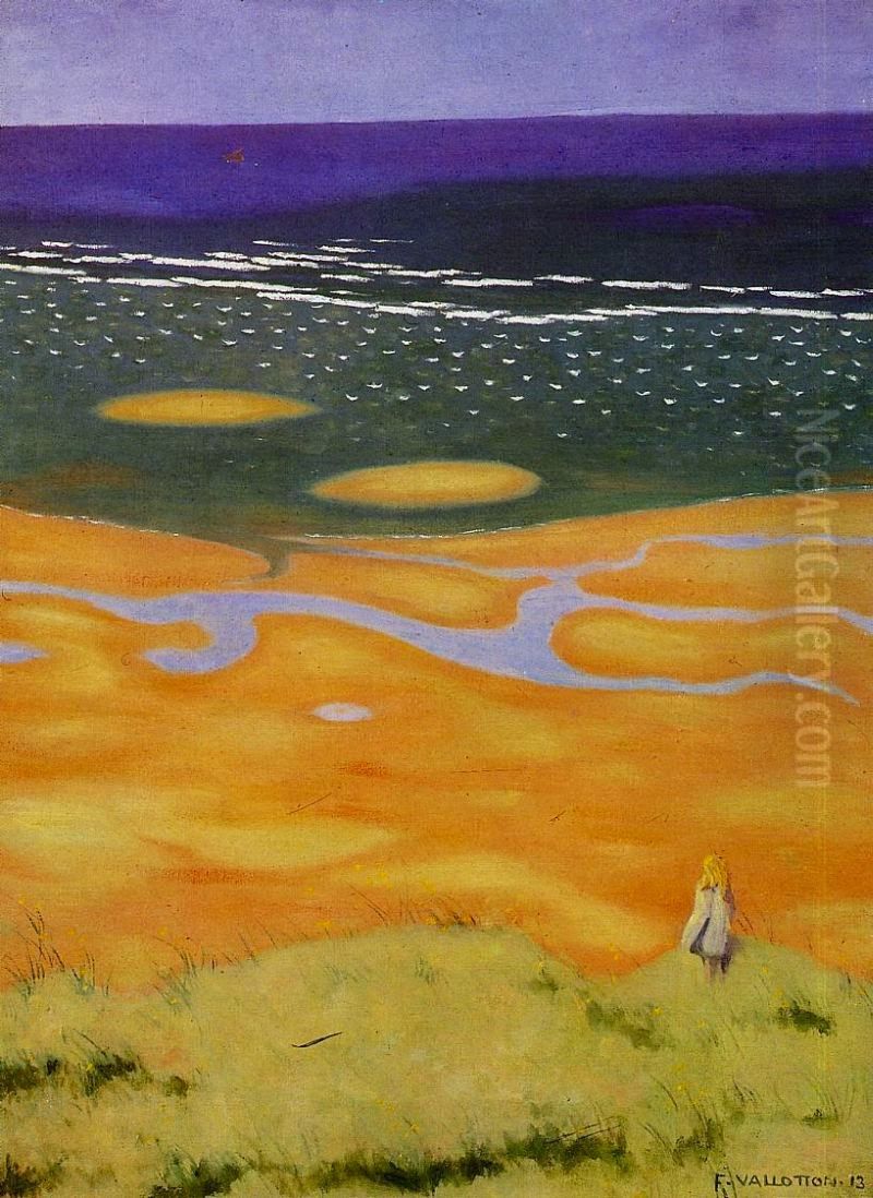 La maree montante pres de Houlgate Oil Painting by Felix Vallotton