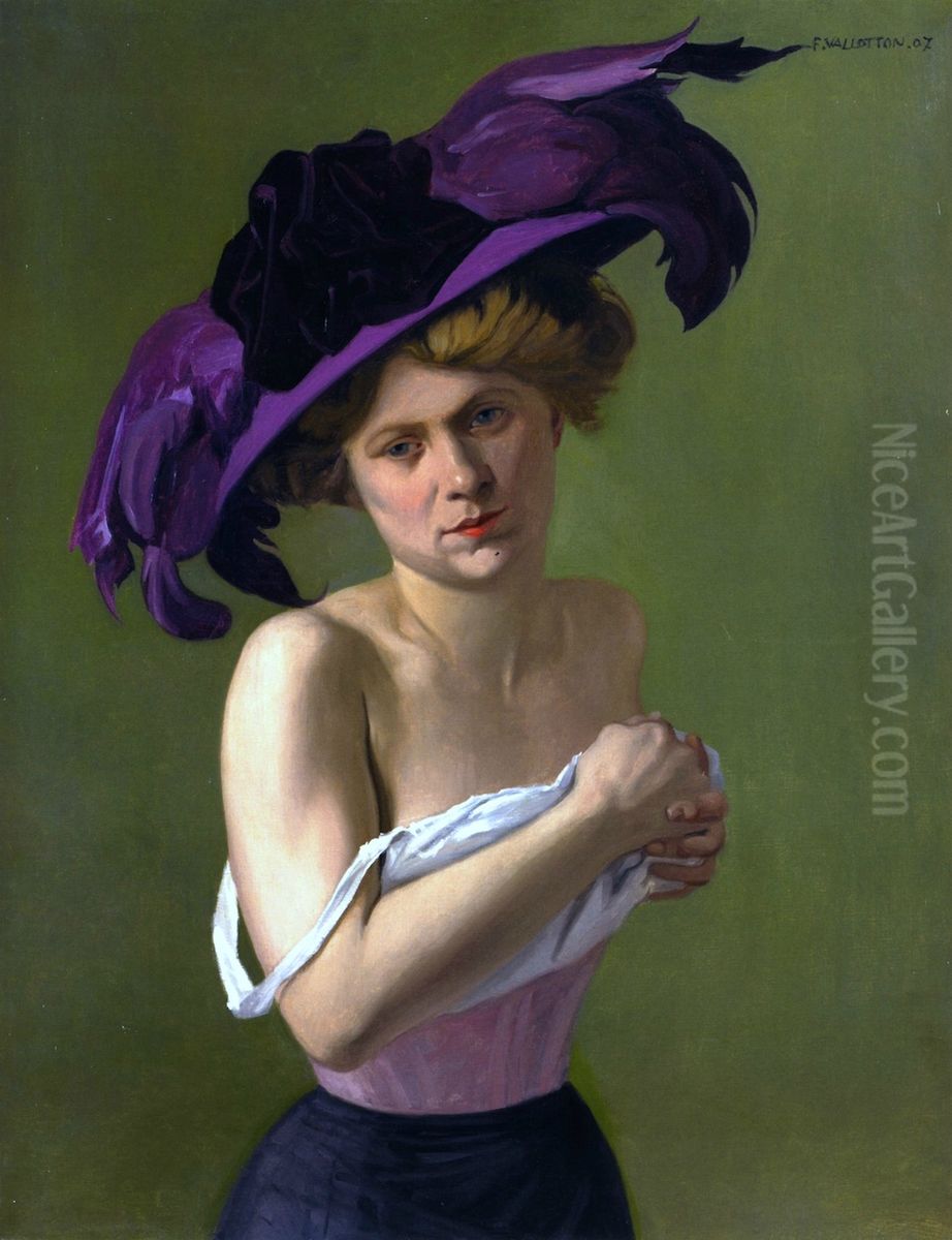 Le chapeau violet Oil Painting by Felix Vallotton