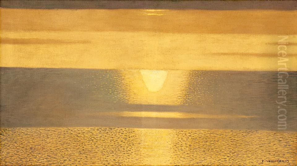 Soleil couchant Oil Painting by Felix Vallotton