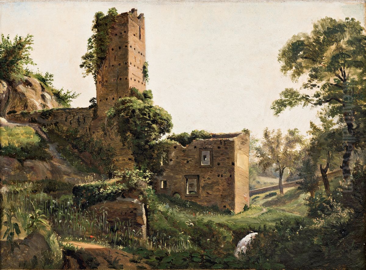 Landscape with ruins Oil Painting by Wilhelm Marstrand