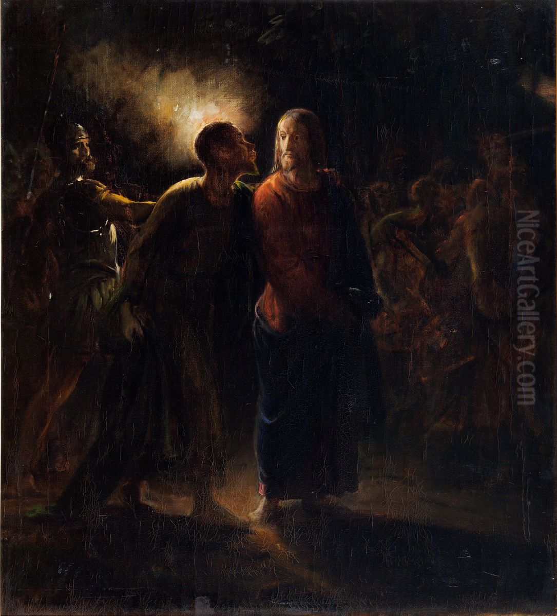 Kiss of Judas Oil Painting by Wilhelm Marstrand