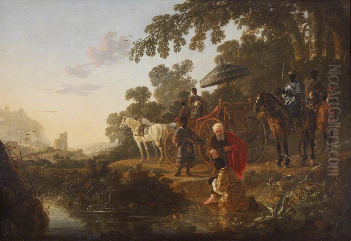 Saint Philip Baptising the Ethiopian Eunuch Oil Painting by Aelbert Cuyp