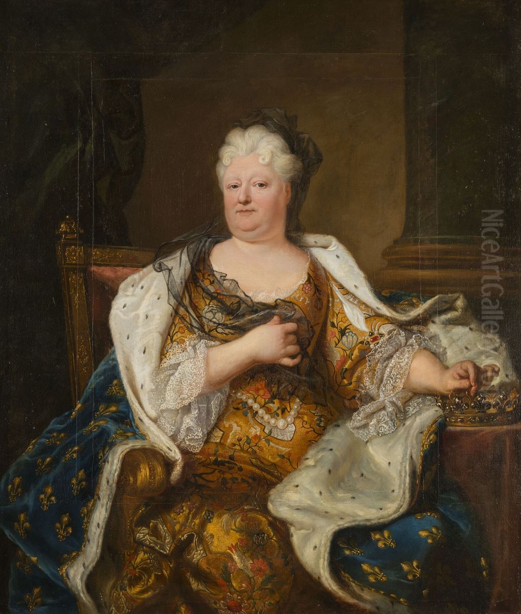 Portrait of Elisabeth Charlotte of the Palatinate (1652-1722), Duchess of Orleans Oil Painting by Hyacinthe Rigaud