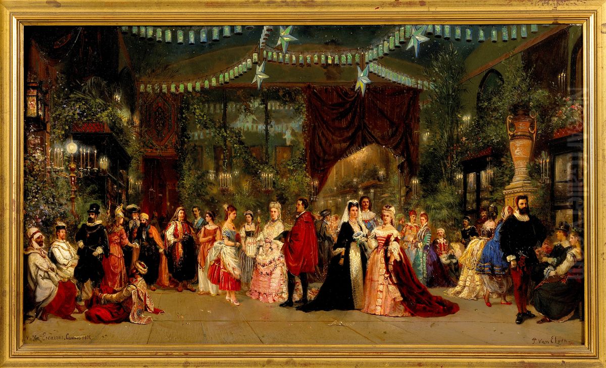 Costumed Ball at Baron Lycklama's Oil Painting by Pierre Tetar Van Elven