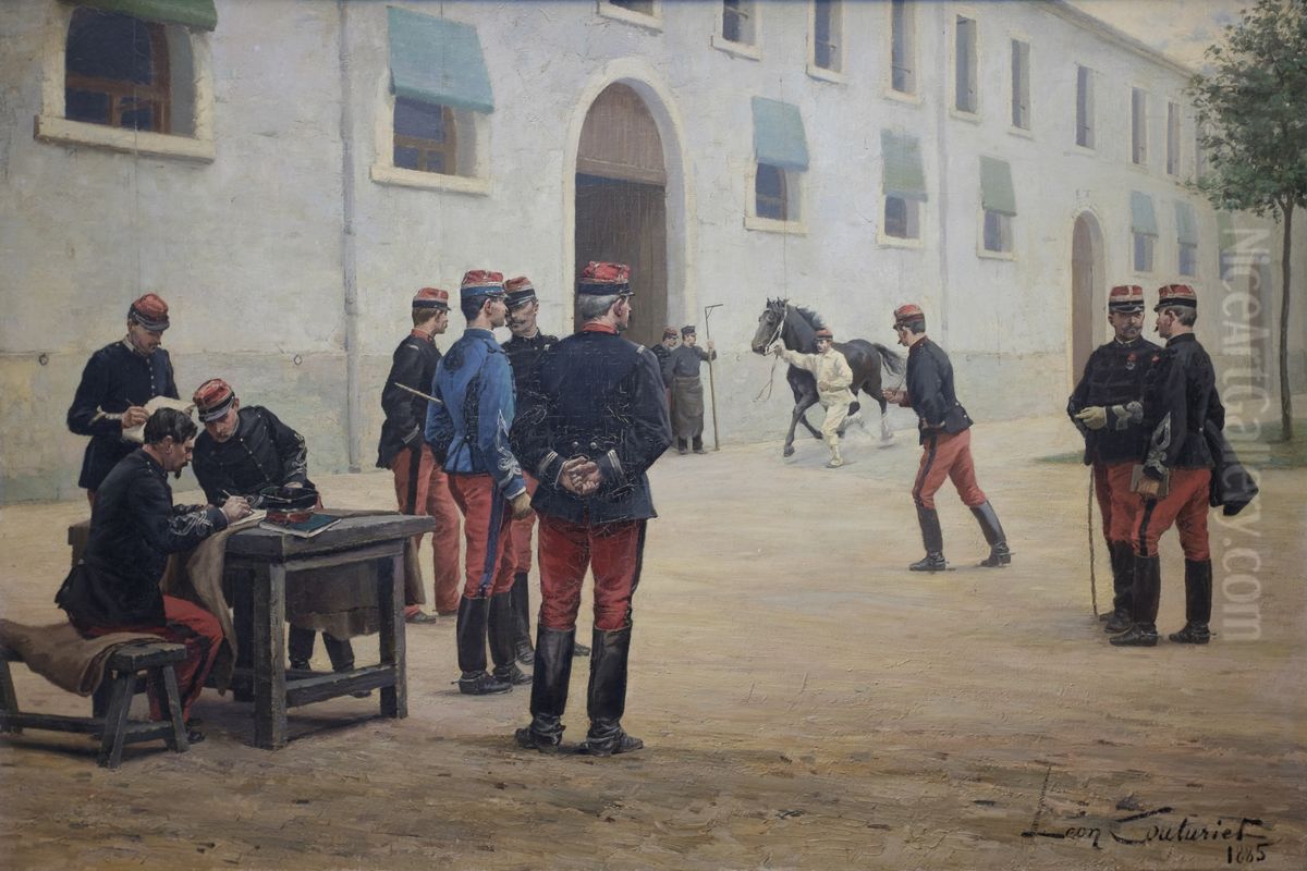 La revue des chevaux Oil Painting by Philibert Leon Couturier