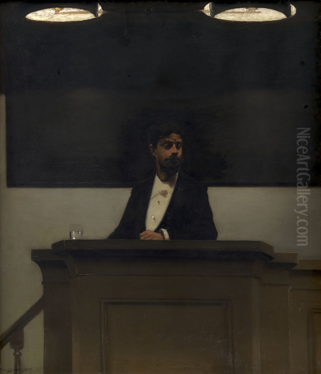 Georg Brandes at the University of Copenhagen Oil Painting by Harald Slott-Moller