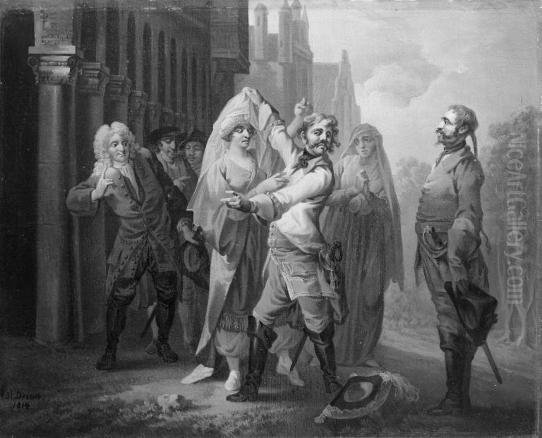 Didrik Menschen-Skraek, 20. scene Oil Painting by Christian August Lorentzen