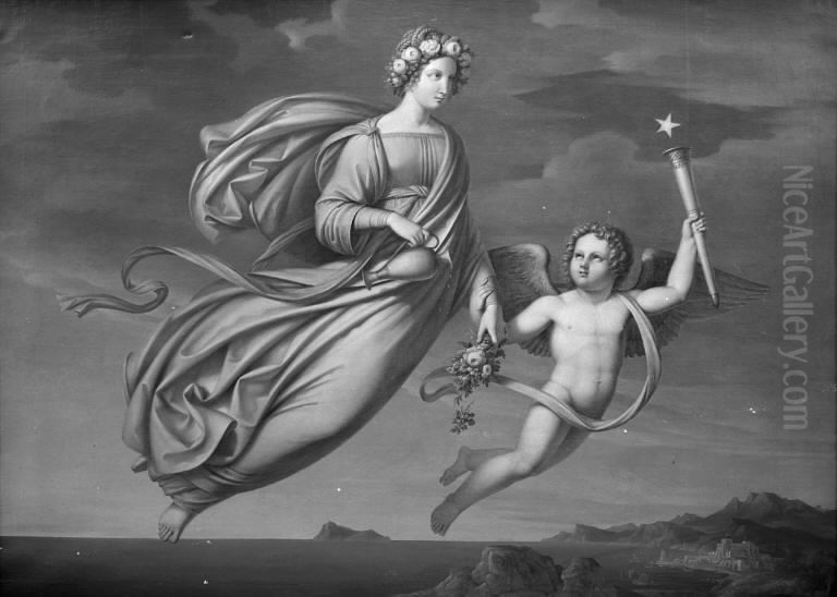 Aurora Oil Painting by Johan Ludwig Lund