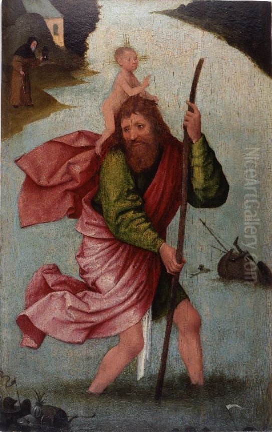 Saint Christopher Oil Painting by Hieronymous Bosch