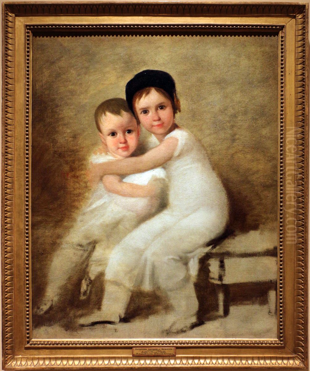 Portrait of Domingos and Mariana Benedita Vitoria de Sequeira Oil Painting by Domingos Sequeira