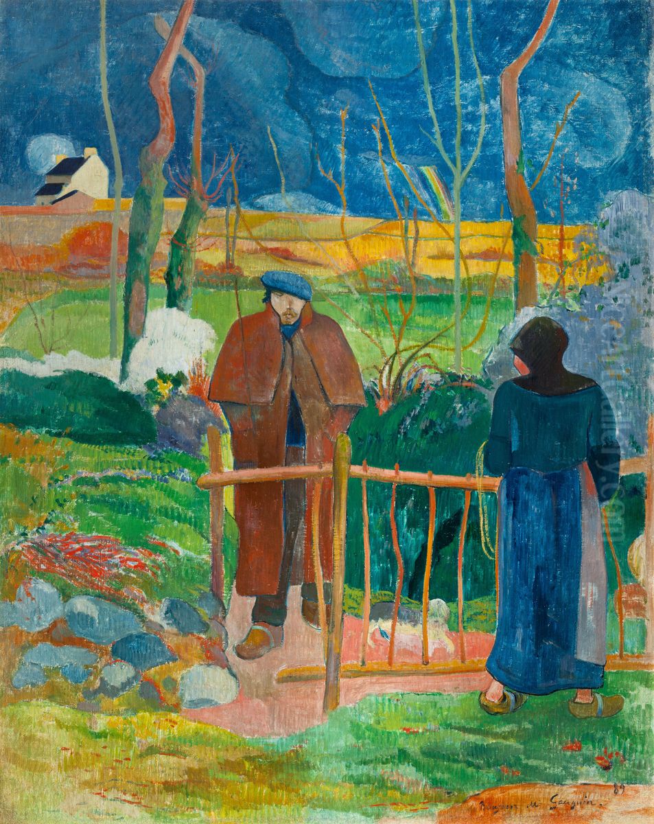 Bonjour Monsieur Gauguin (II) Oil Painting by Paul Gauguin