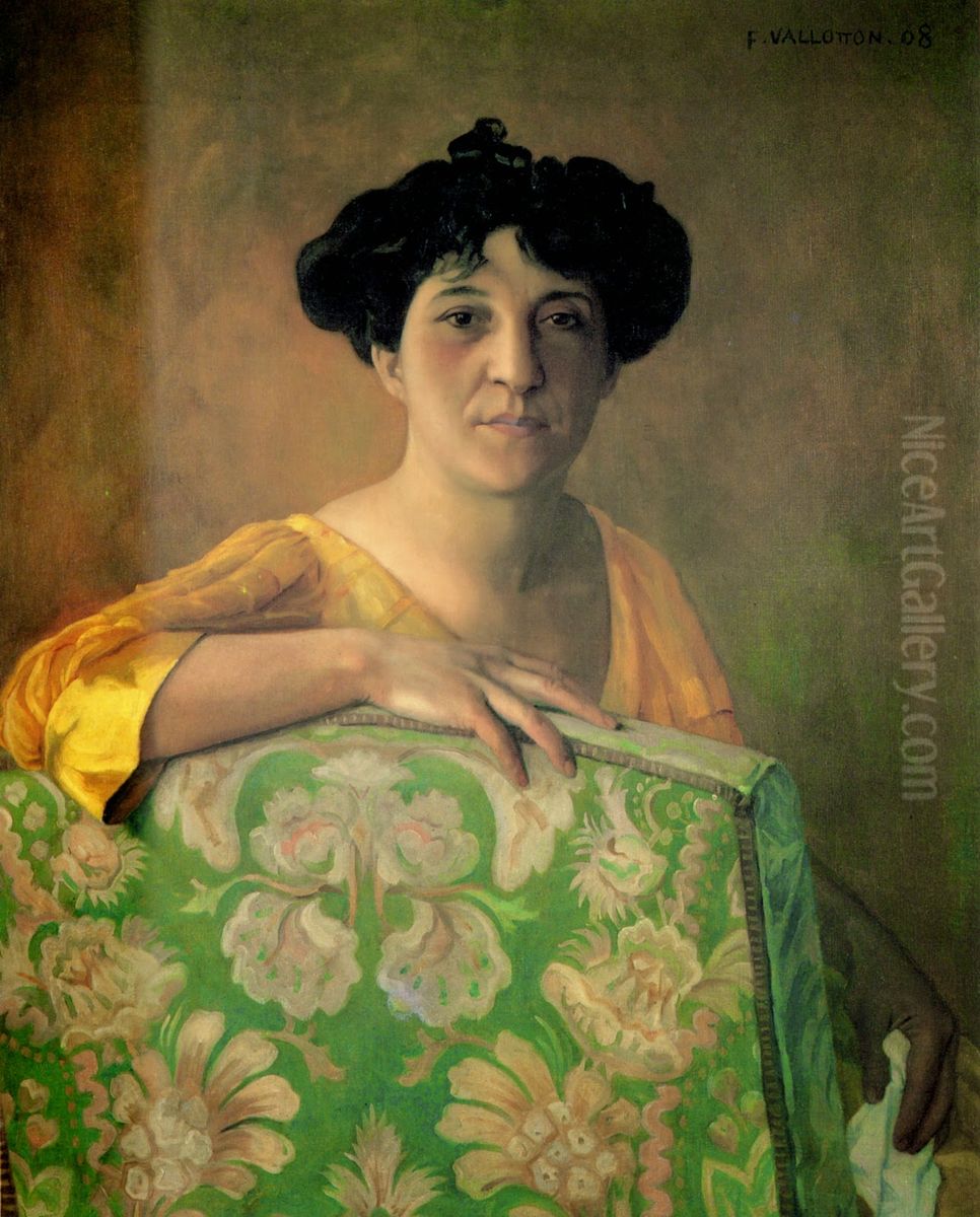 Portrait of Gabrielle Vallotton (1908) Oil Painting by Felix Vallotton