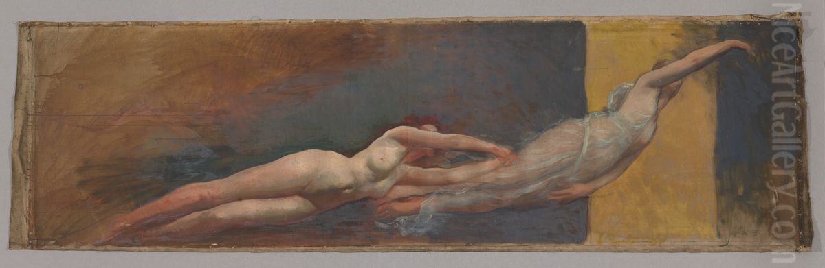 Figure study, for The Spirit of Light, Rotunda, Pennsylvania State Capitol, Harrisburg Oil Painting by Edwin Austin Abbey